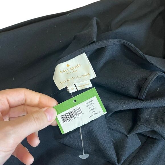 Kate Spade Black Fit and Flare Back Bow Ponte Dress 10 - Picture 4 of 4